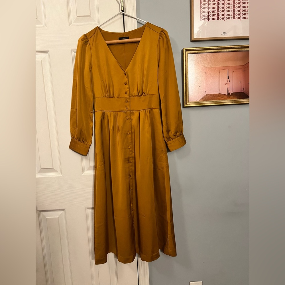 J. Crew Button Front A-Line Midi Dress